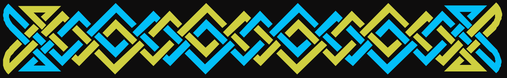 Blue and Yellow Pattern Clipart - Eye-catching Borders and Bars on Black Background