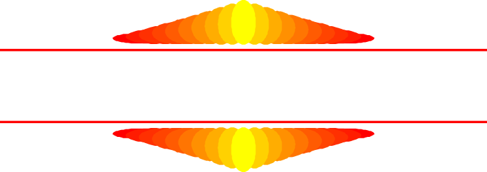 Vivid Red and Yellow Line Clipart on Black Background - Borders and Bars Design