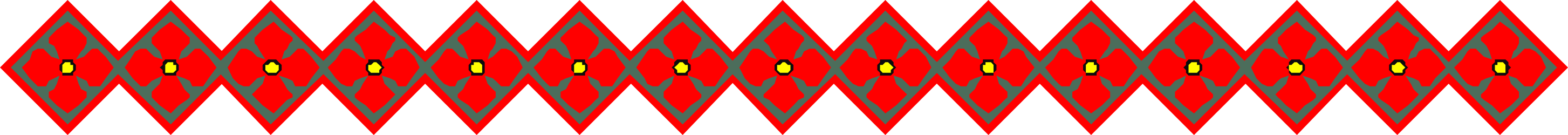 Red and Yellow Pattern Clipart on Black Background - Borders and Bars Design