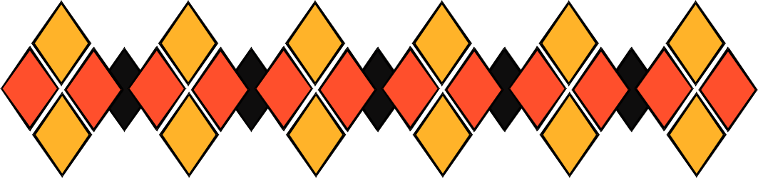Dynamic Red and Yellow Pattern Borders on Black Background Clipart