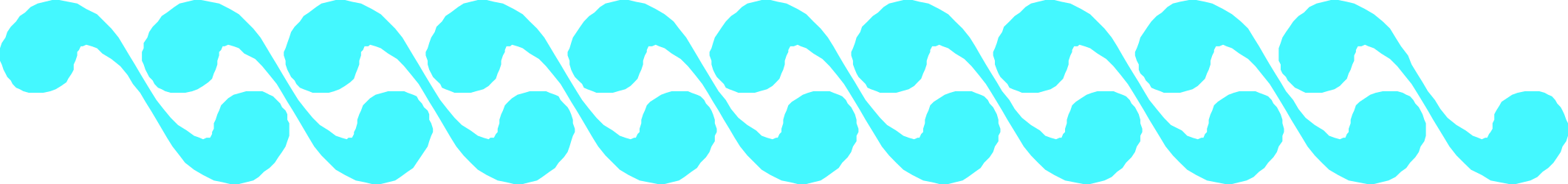 Blue Wave Border Clipart on Black Background