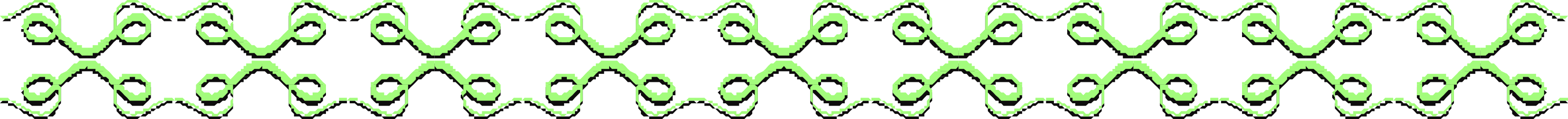 Green Wave Pattern Clipart on Black Background - Borders and Bars Design