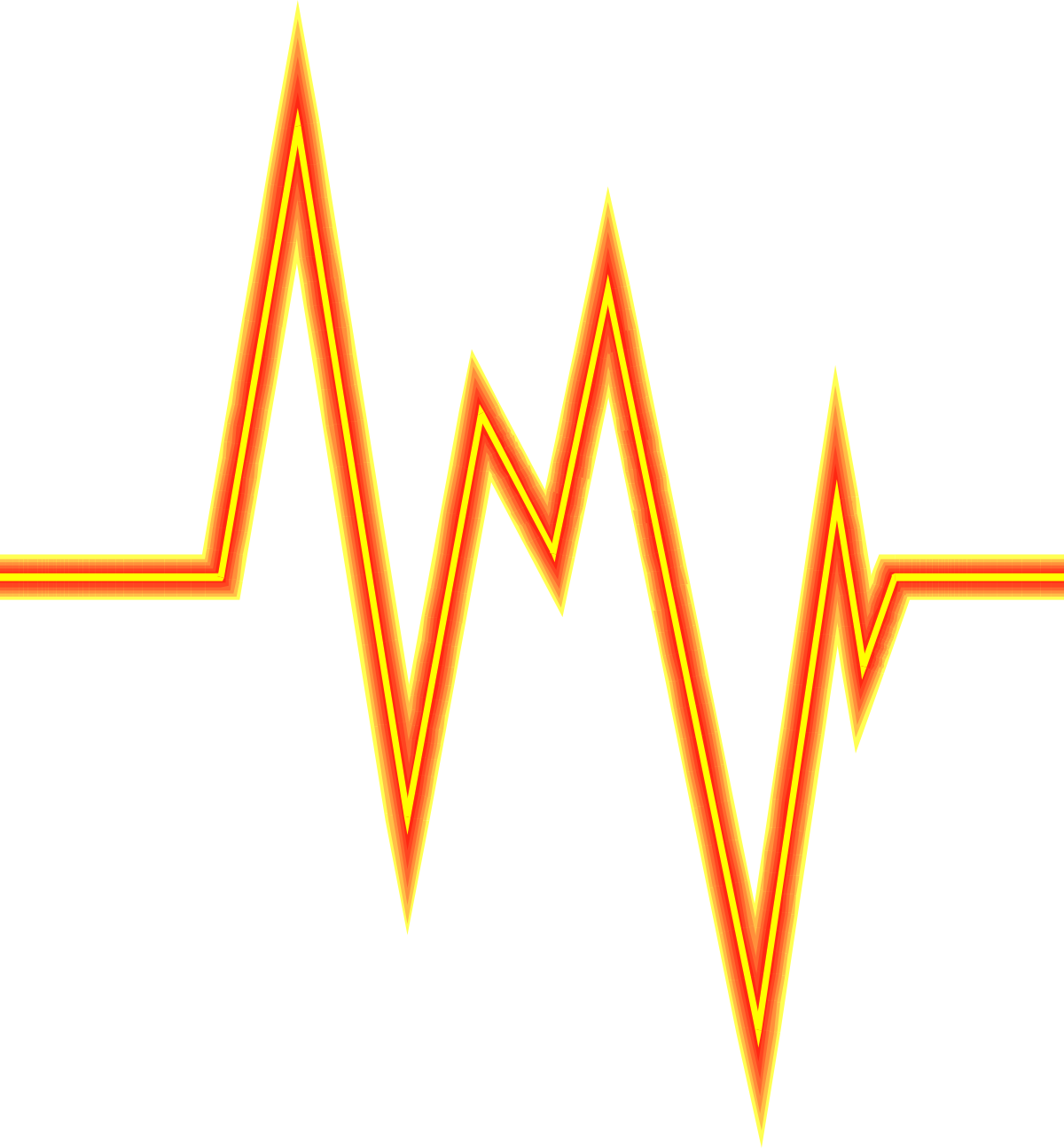 Heartbeat Clipart in Red and Yellow - Business Borders Design