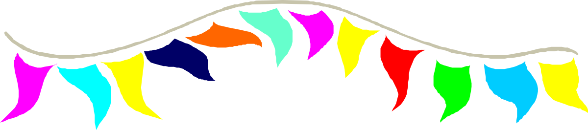 Rainbow Colored Mountain with Flags - Vibrant Clipart Design