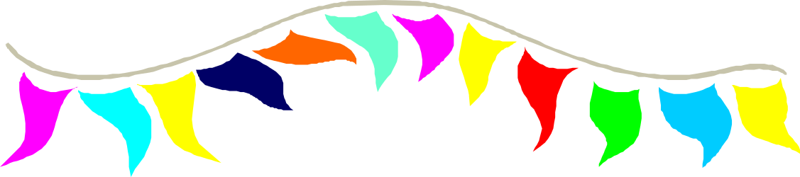 Rainbow Colored Mountain with Flags - Vibrant Clipart Design
