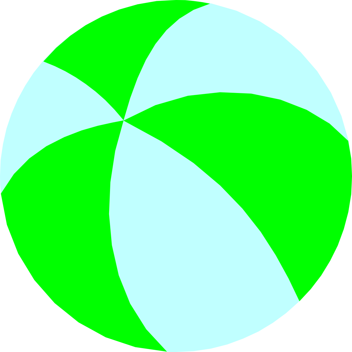 Green and White Beach Ball Clipart: Playful Summer Fun