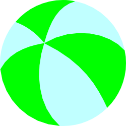 Green and White Beach Ball Clipart: Playful Summer Fun