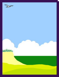 Bird Flying Above Lush Green Field Clipart