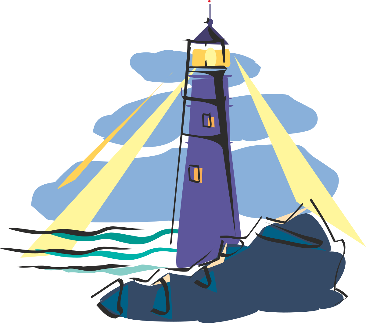 a lighthouse with a light shining on it clip art png transparent Lighthouse Clipart with Shining Light - Perfect for Coastal Themes