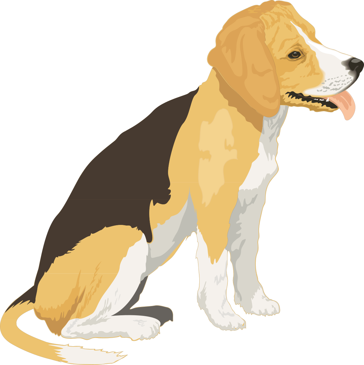 Dog Sitting Down with Tongue Out - Playful Clipart for Fun Designs