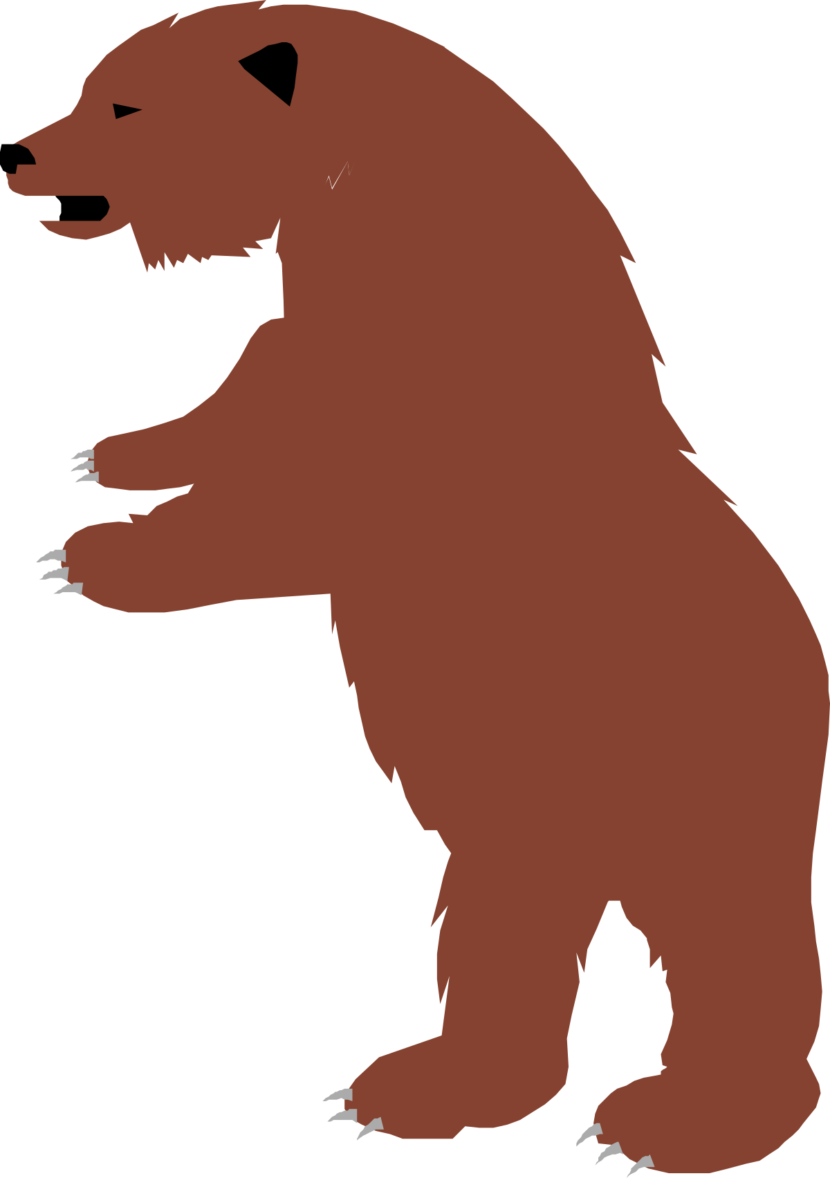 Brown Bear Standing Up with Paws Clipart for Nature Enthusiasts