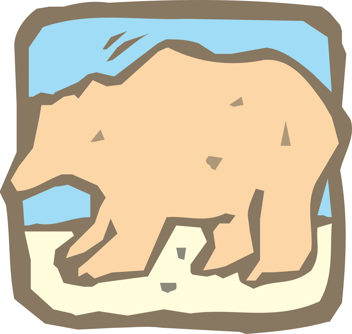 Polar Bear Standing on Rock: Majestic Wildlife Clipart