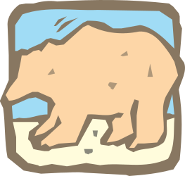 Polar Bear Standing on Rock: Majestic Wildlife Clipart