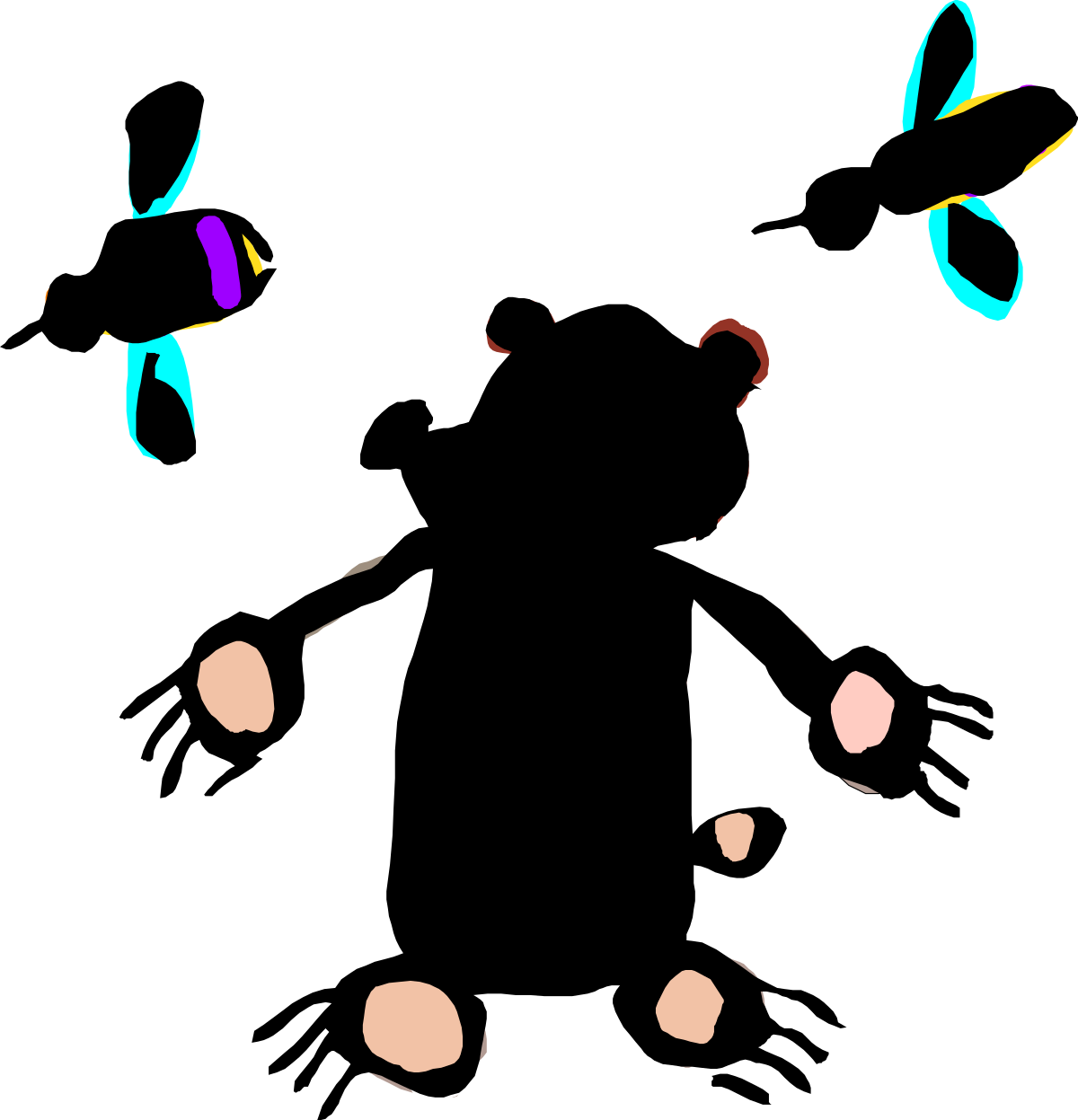 Colorful Balloons on Black Background - Vibrant Clipart Collection