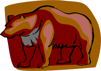 Red and Brown Elephant Clipart in a Bold Square Design