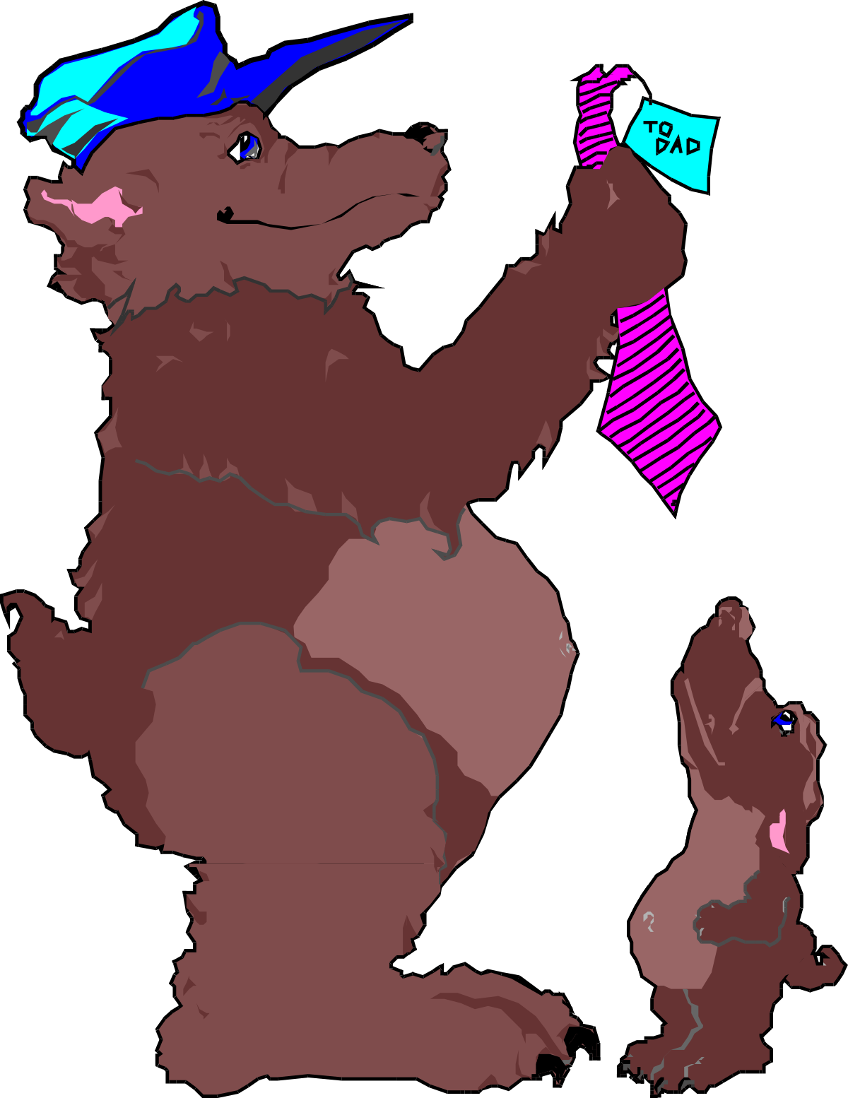a bear and a bear cub are standing together clip art png transparent Bear and Bear Cub Together - Charming Wildlife Clipart