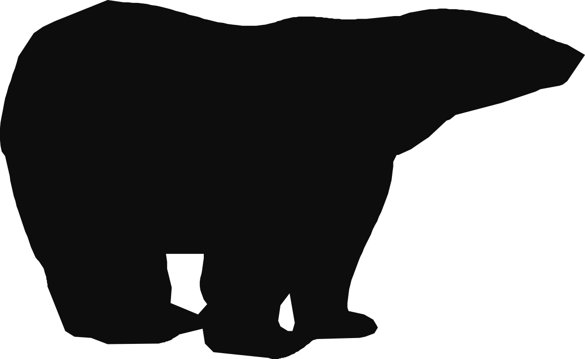 Silhouetted Black Bear Clipart Against Dark Background