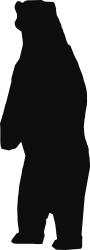 Black Bear Silhouette on White Background - Perfect for Nature Projects