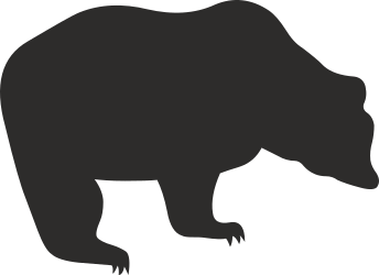 Bear Silhouette on Black Background - Striking Clipart Design