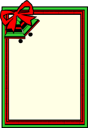 Christmas Frame Clipart with Red Bow and Green Ribbon - Festive Borders for Holiday Designs