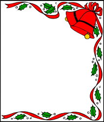 Christmas Frame with Holly and Bells - Festive Borders for Holiday Clipart