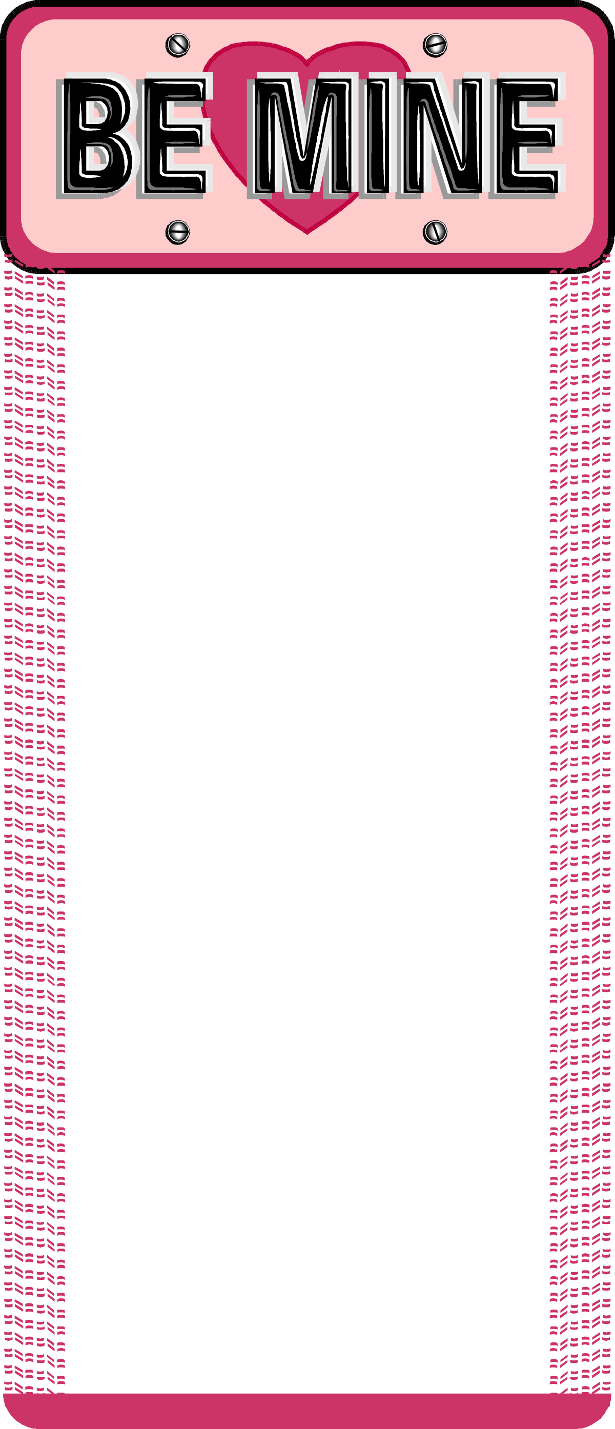 a pink and black valentine card with the words be mine clip art png transparent Be Mine Valentine Card Clipart - Pink and Black Holiday Borders