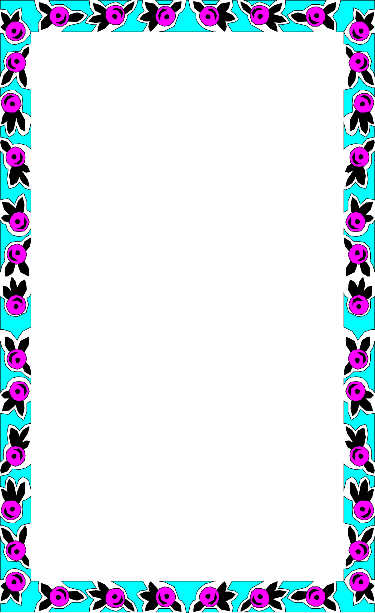 Floral Pattern Borders with Plants and Berries - Square Frame Clipart
