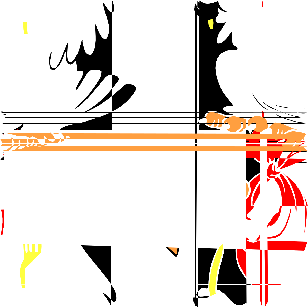 Knife Clipart: Man Sitting at Table with Culinary Tools