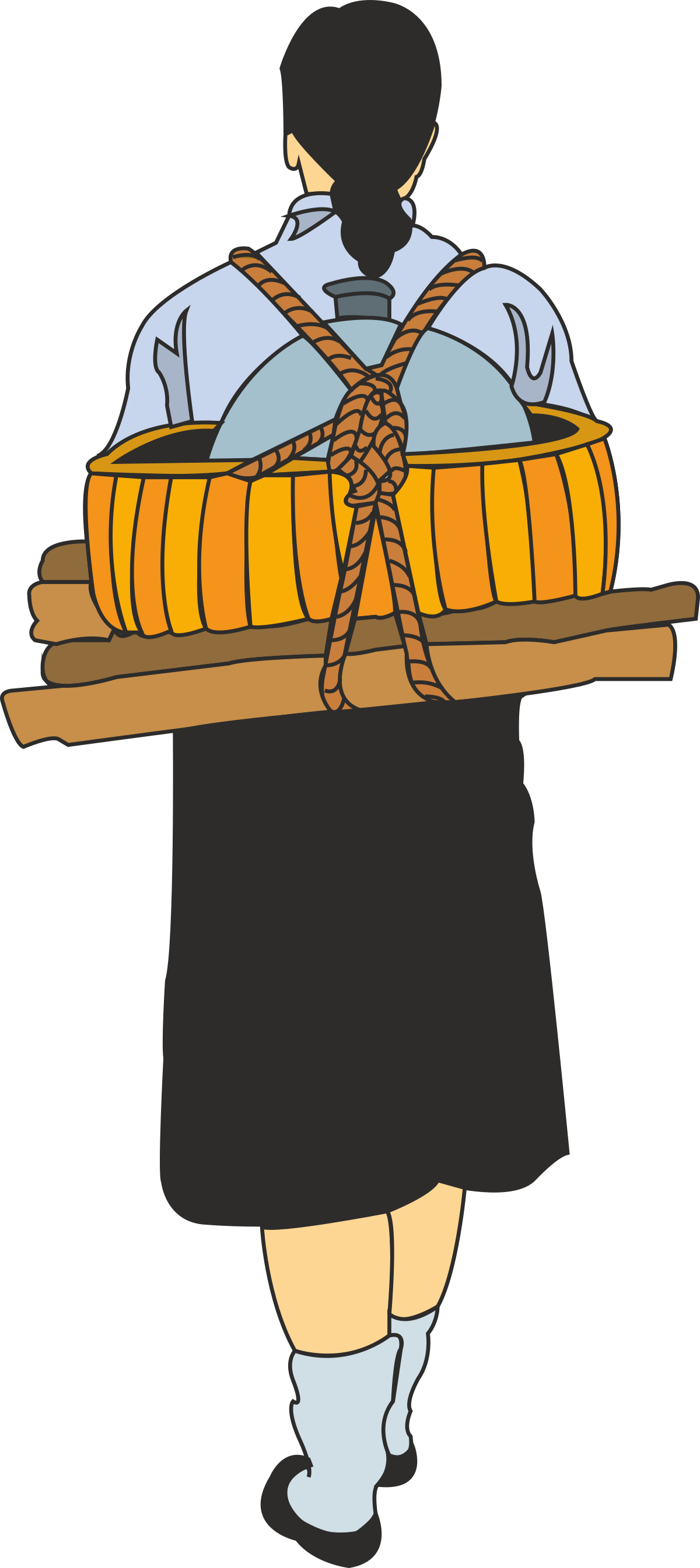 a person carrying a tray with a large pumpkin clip art png transparent Pumpkin Delight: Person Carrying a Tray with a Large Pumpkin