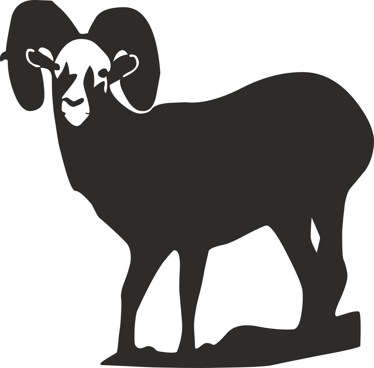 Black and White Ram Clipart: Bold Monochrome Artwork