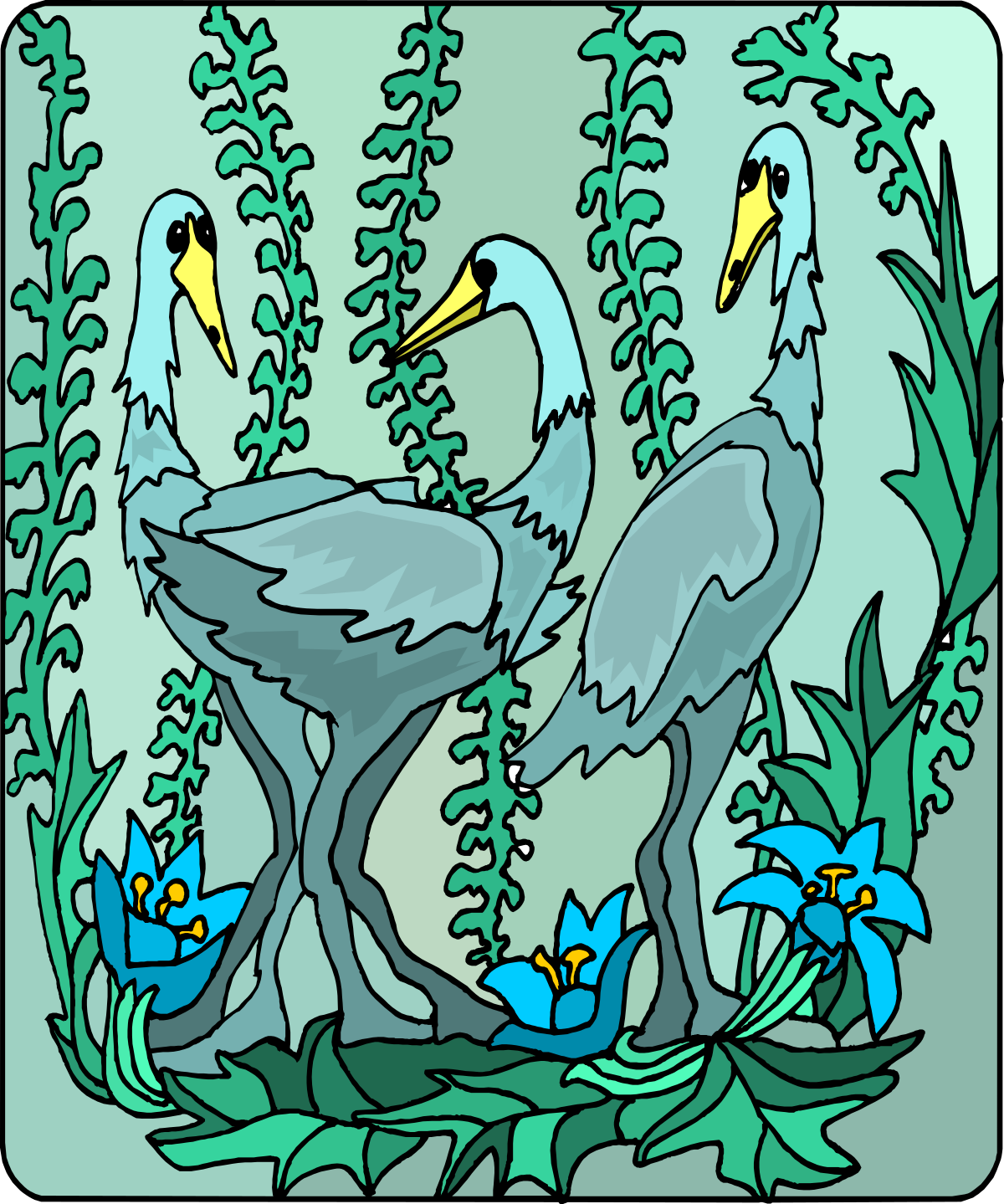 Two Birds in a Tree: Charming Clipart for Nature Lovers
