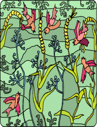 Birds in a Field Clipart: Beautiful Nature Scene for All Your Projects