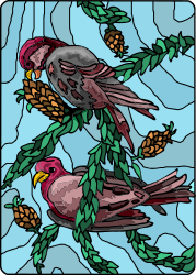 Two Birds on a Tree Branch - Charming Clipart Design