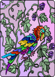 Colorful Bird Sitting on Tree Branch - Vibrant Clipart