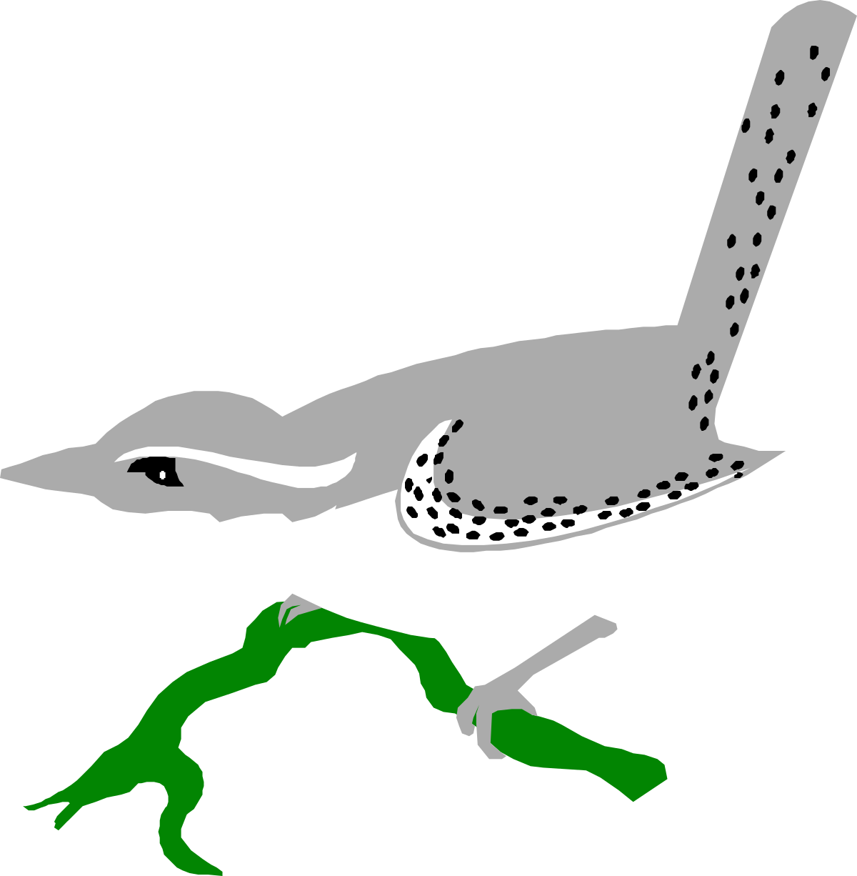 Green Beak Bird with Black Spots Clipart for Creative Projects