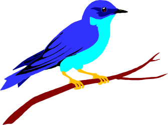 Bird on Branch Clipart - Vibrant Nature Scene
