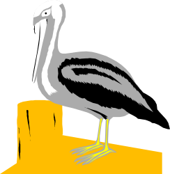 Bird Standing on Post Clipart - Perfect for Nature Themes
