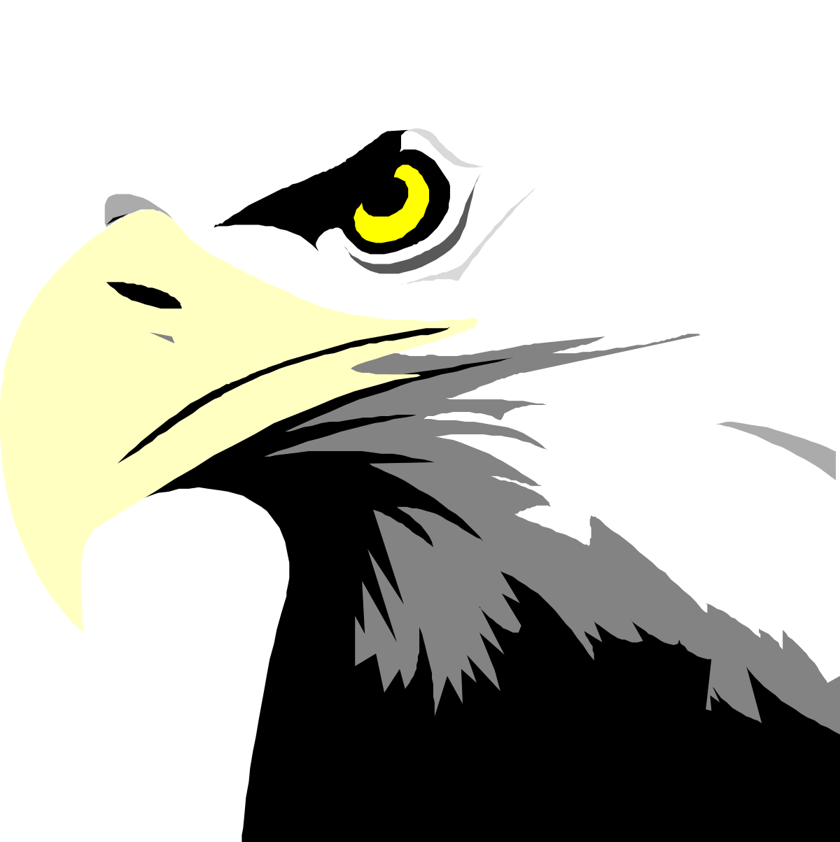 Eagle Head Clipart with Striking Yellow Eyes