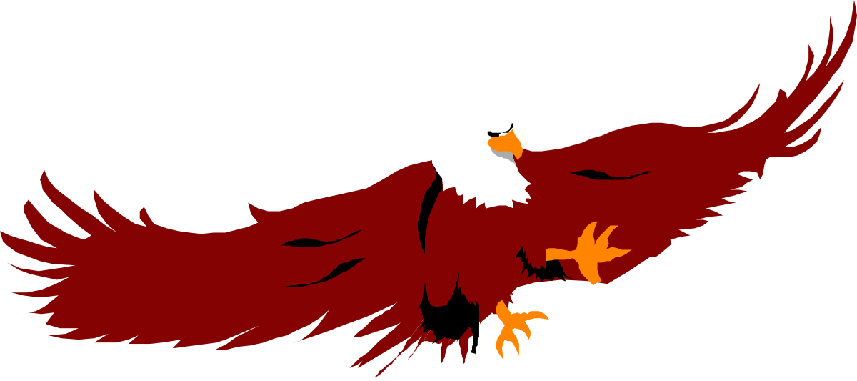 Red and White Eagle Flying Clipart - Stunning Wildlife Illustration