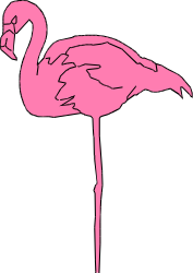 Pink Flamingo on Black Background Clipart - Exotic and Elegant Design