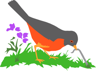 Bird with Flower in Beak - Charming Clipart for Nature Lovers