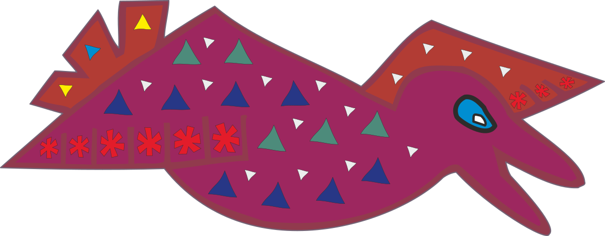 Pink Bird with Colorful Triangles: Vibrant Clipart for Your Projects