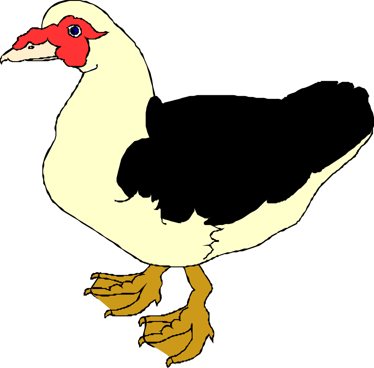 Duck Clipart with Red Beak and Yellow Feet for Creative Projects