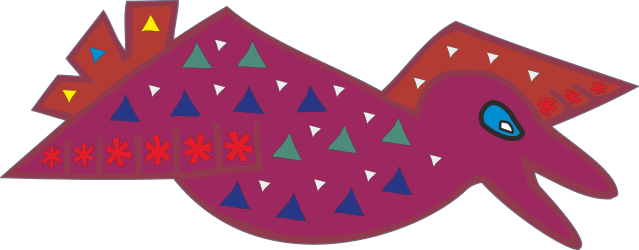 Pink Bird with Colorful Triangles Clipart: Vibrant and Whimsical Artwork