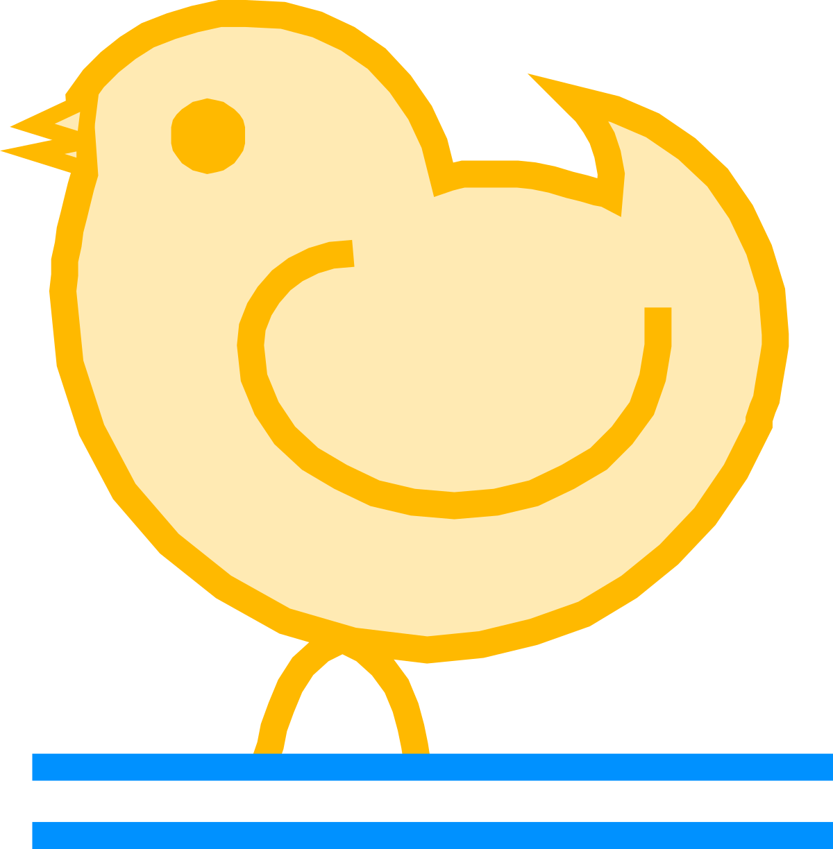 a yellow bird sitting on top of a blue box clip art png transparent Yellow Bird on Blue Box Clipart - Vibrant and Playful