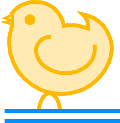 Yellow Bird on Blue Box Clipart - Vibrant and Playful