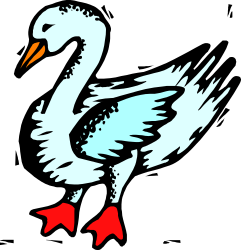 White Swan with Red Beak Clipart - Elegant and Graceful Bird Illustration