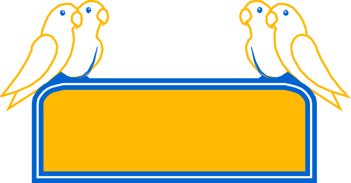 Two Birds Sitting on a Yellow Box Clipart - Vibrant and Playful Design
