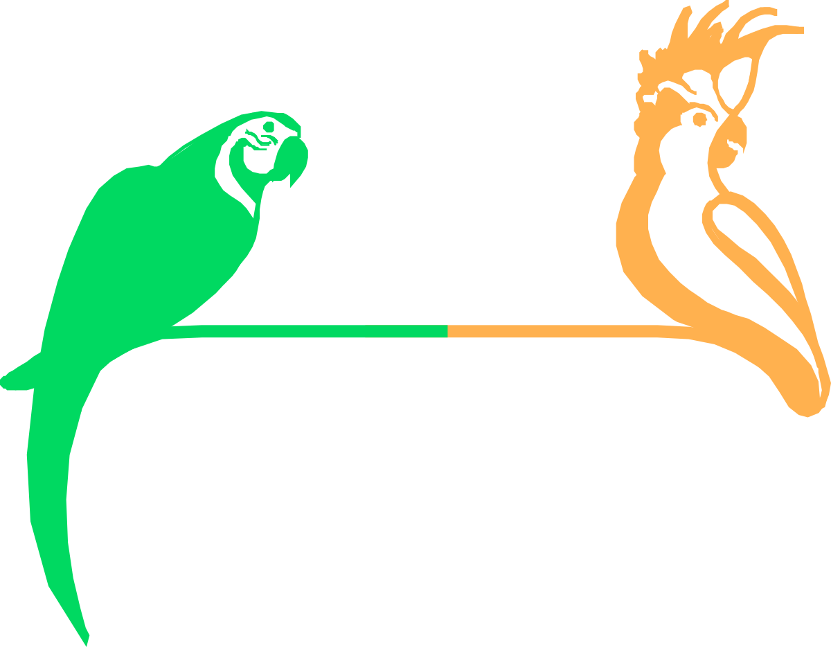 Parrots on a Branch Clipart: Vibrant Tropical Birds in Nature
