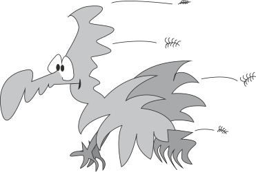 Cartoon Bird Flying Through the Air - Whimsical Clipart for Creative Projects